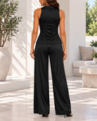Ladies New Feeling Black Belted Pants Set - StylePhase SA