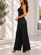Ladies New Feeling Black Belted Pants Set - StylePhase SA