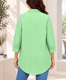 Ladies New Feeling Green Striped Rhinestone Shirt - StylePhase SA
