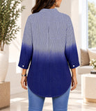 Ladies New Feeling Navy Striped Rhinestone Shirt - StylePhase SA