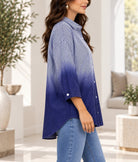 Ladies New Feeling Navy Striped Rhinestone Shirt - StylePhase SA