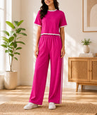 Ladies New Feeling Pink And White Ribbed Set - StylePhase SA