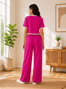 Ladies New Feeling Pink And White Ribbed Set - StylePhase SA