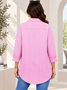 Ladies New Feeling Pink Striped Rhinestone Shirt - StylePhase SA