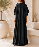Ladies New Feeling Satin Black Kaftan - StylePhase SA