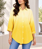 Ladies New Feeling Yellow Striped Rhinestone Shirt - StylePhase SA