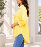 Ladies New Feeling Yellow Striped Rhinestone Shirt - StylePhase SA
