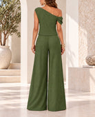 Ladies Olive Off Shoulder Pants Two Piece Set - StylePhase SA