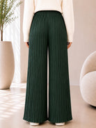 Ladies Olive Pleated Wide Leg Pants - StylePhase SA
