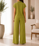 Ladies Olive Textured Two-piece New Feeling Set - StylePhase SA