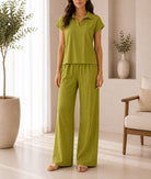 Ladies Olive Textured Two-piece New Feeling Set - StylePhase SA