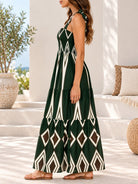 Ladies Olive Tie Strap Maxi Tier Dress - StylePhase SA