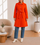 Ladies Orange Melton Collar Coat - StylePhase SA