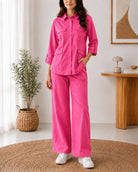 Ladies Pink Button Through Two Piece Set- New Feeling - StylePhase SA