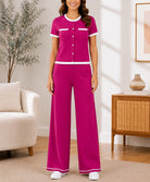 Ladies Pink Contrast Two-Piece Set- New Feeling - StylePhase SA