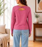 Ladies Pink Gym Back Twist Sweater - StylePhase SA