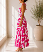 Ladies Pink Halter Neck Printed Maxi Dress - StylePhase SA
