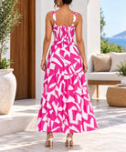Ladies Pink Ring Detail Strappy Maxi Dress - StylePhase SA