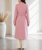 Ladies Pink Side Collar Melton Coat - StylePhase SA