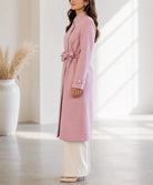 Ladies Pink Side Collar Melton Coat - StylePhase SA