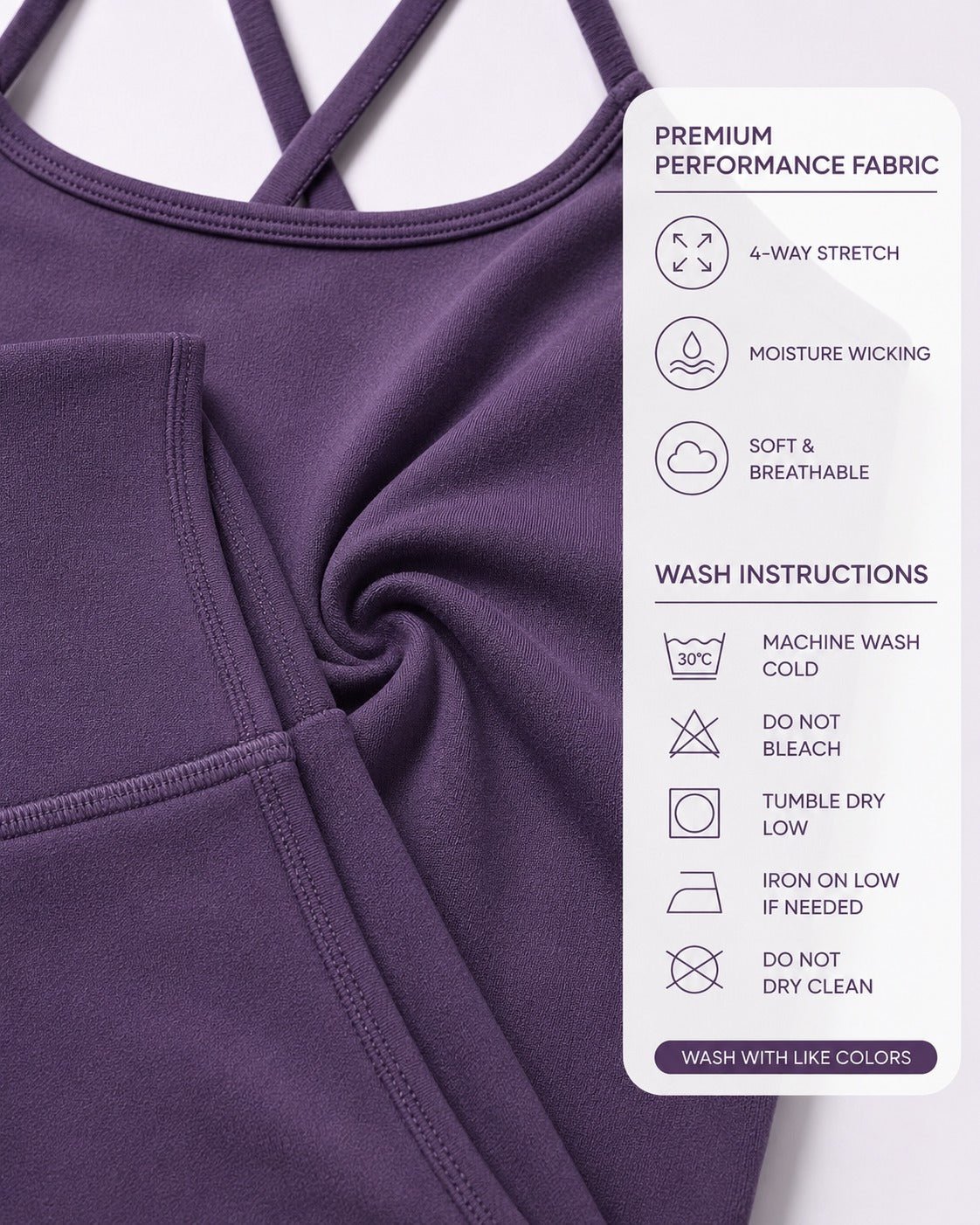 Ladies Purple Strappy Activewear New Feeling Set - StylePhase SA