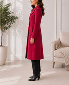 Ladies Red Double Breast Melton Coat - StylePhase SA