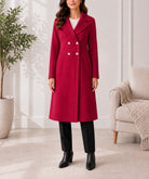 Ladies Red Double Breast Melton Coat - StylePhase SA