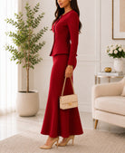Ladies Red Rib Two Piece Set- New Feeling - StylePhase SA