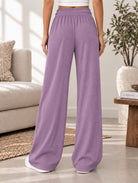 Ladies Rib Wide Leg Pants-Lilac - StylePhase SA