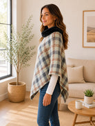 Ladies Sage Fur Collar Poncho - StylePhase SA
