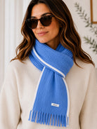 Ladies Tassel End Scarf-Blue - StylePhase SA