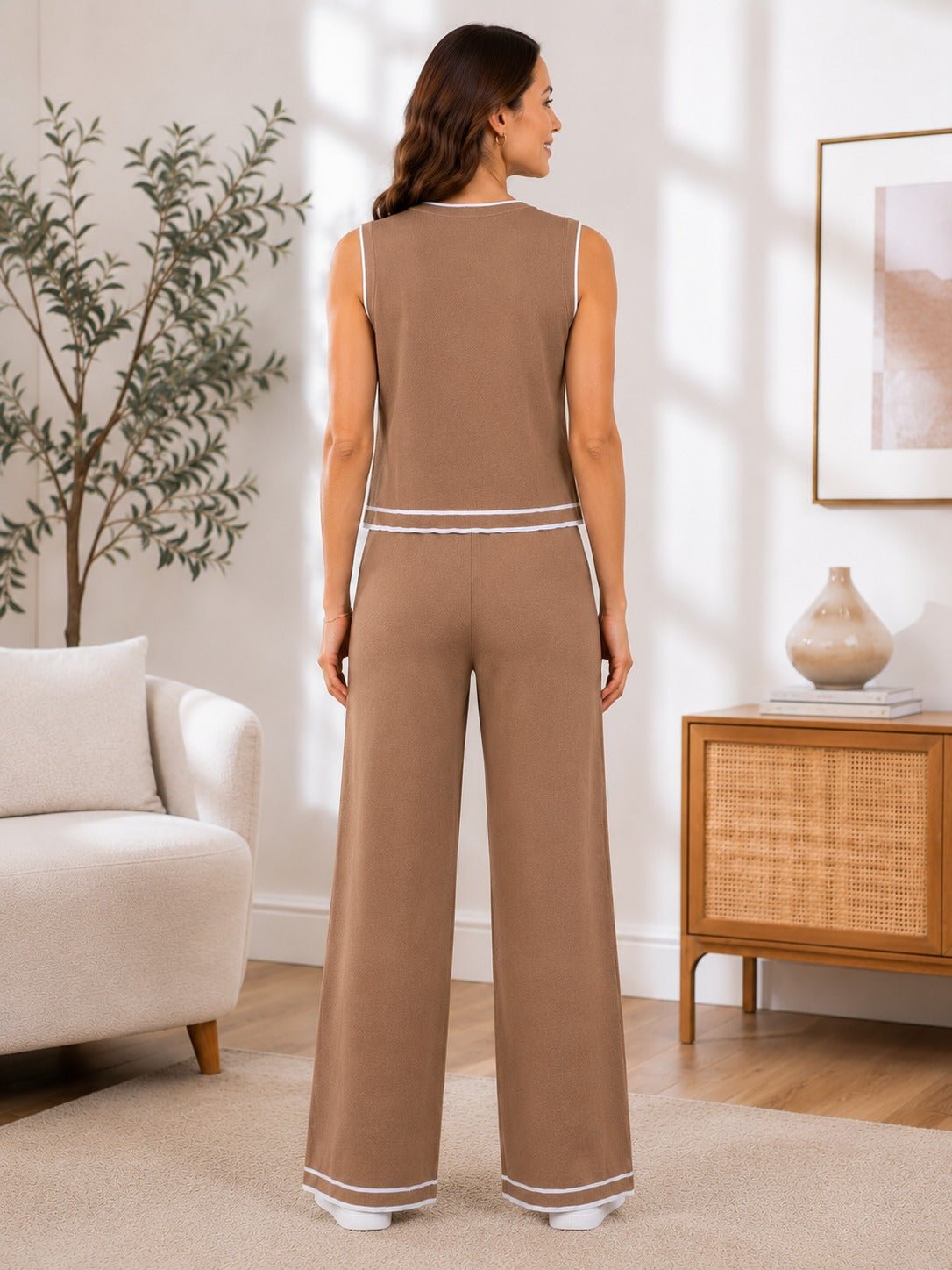 Ladies Two-Piece Brown Set- New Feeling - StylePhase SA