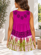 Ladies Tye Dye Top -Cerise And Green - StylePhase SA