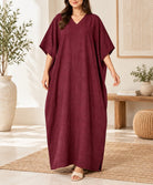 Ladies V-neck Kaftan -Maroon - StylePhase SA