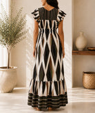 Ladies V Neck Maxi Dress -Brown - StylePhase SA
