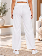 Ladies White Elastic Waistband Front Pocket Pants - StylePhase SA