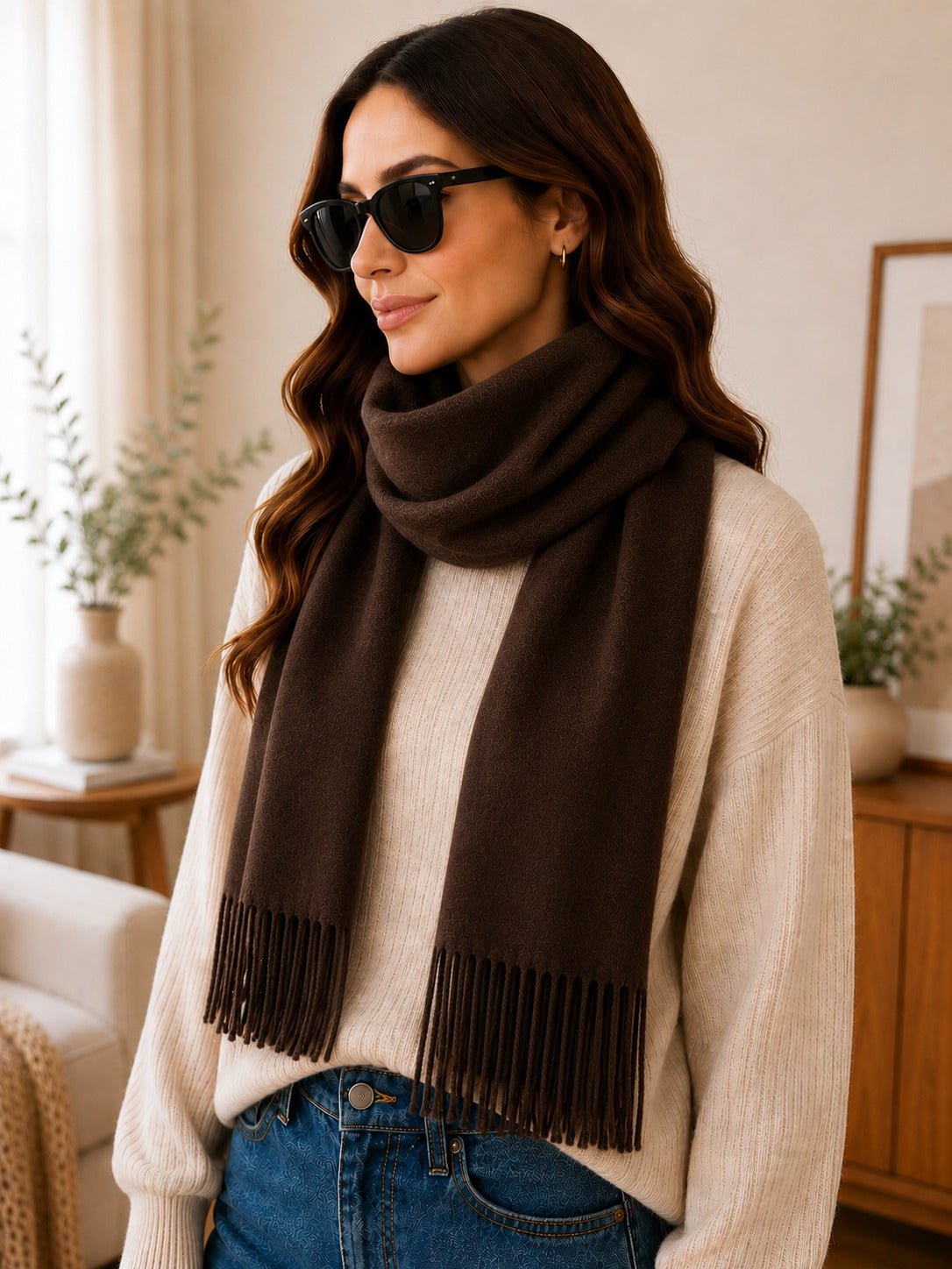 Ladies Winter Scarf- Chocolate Brown - StylePhase SA