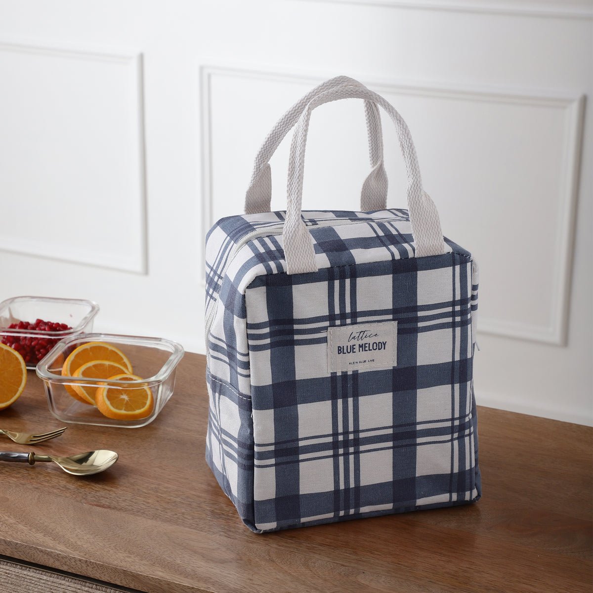 Minimalistic Printed Insulated Lunch Bag - Home Phase