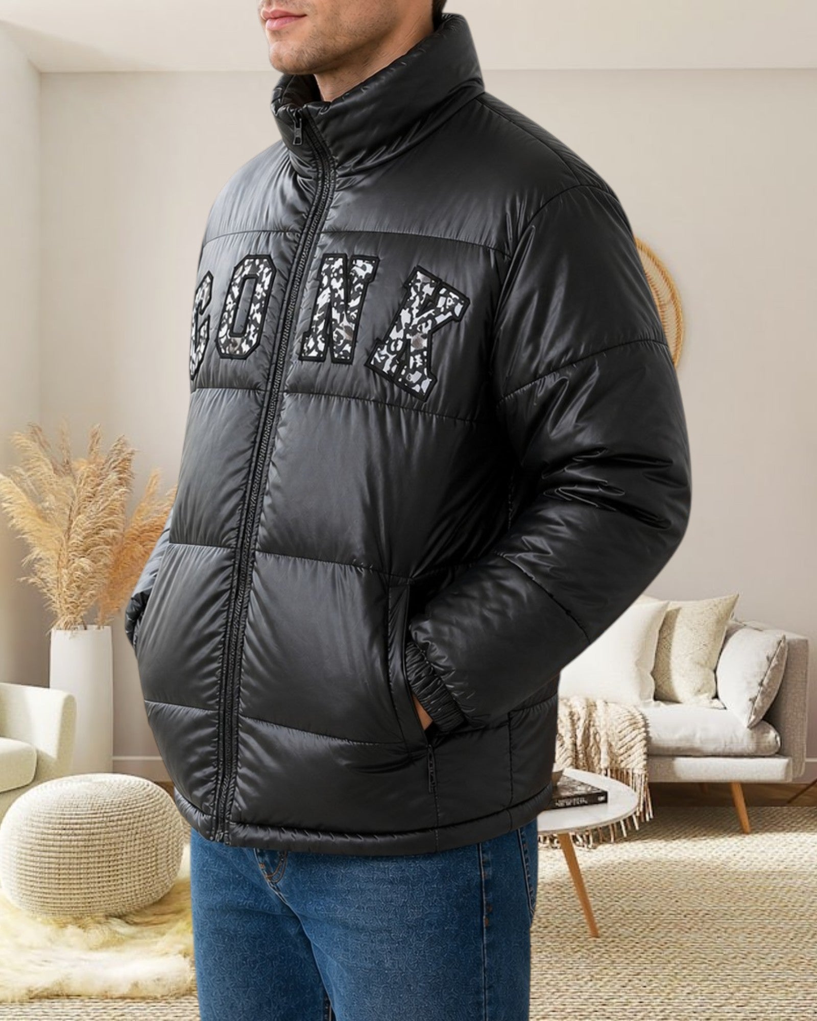 Unisex Grey Printed Jacket - Conk - StylePhase SA